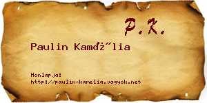 Paulin Kamélia névjegykártya